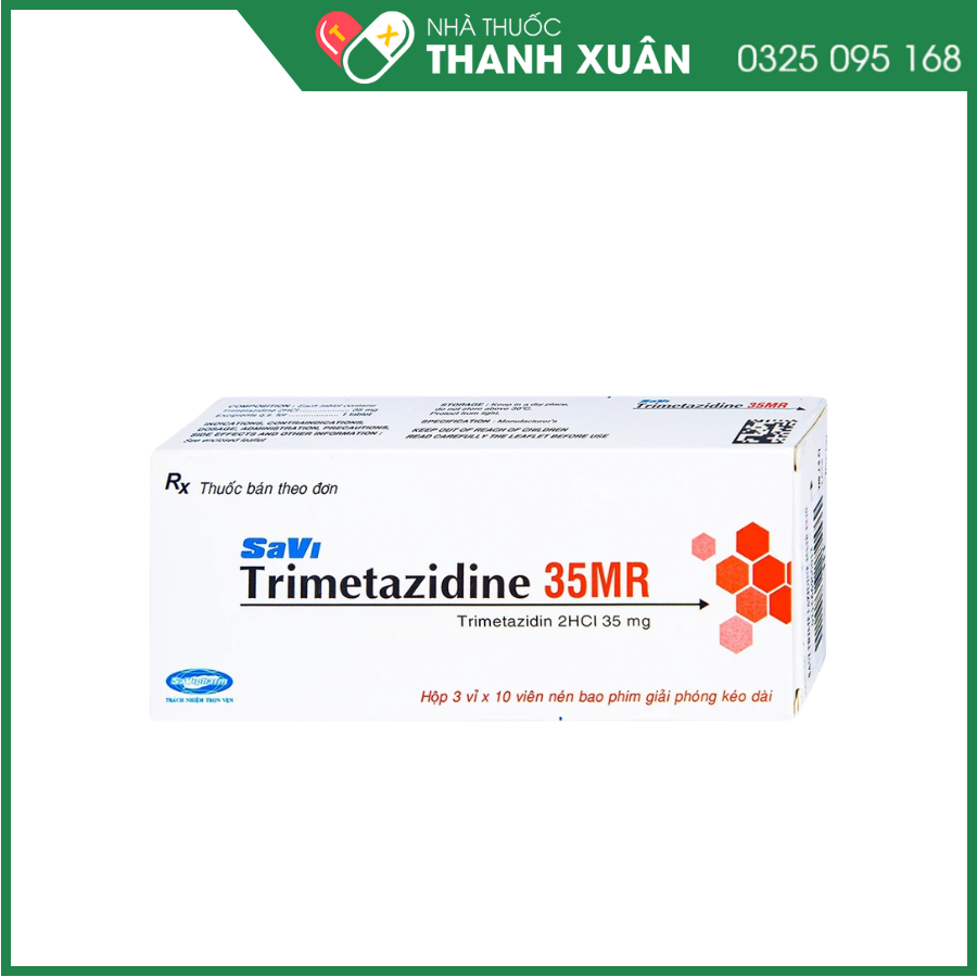 Savi Trimetazidine 35MR điều trị đau thắt ngực ổn định
